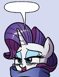 Size: 349x456 | Tagged: safe, idw, imported from derpibooru, rarity, spoiler:comic, clothes, exploitable meme, female, meme, scarf, simple background, solo, transparent background