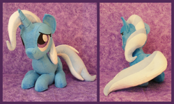 Size: 648x388 | Tagged: safe, artist:bluedragonflyplush, imported from derpibooru, trixie, pony, unicorn, cropped, female, irl, mare, photo, plushie, solo