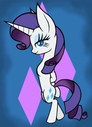 Size: 2913x4000 | Tagged: safe, artist:enzomersimpsons, imported from derpibooru, rarity, pony, unicorn, abstract background, bipedal, colored pupils, cutie mark, female, looking at you, solo