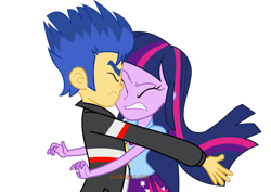 Size: 1600x1131 | Tagged: safe, artist:jucamovi1992, imported from derpibooru, flash sentry, twilight sparkle, equestria girls, rainbow rocks, clothes, crash, eyes closed, female, flashlight, jacket, male, shipping, simple background, skirt, straight, transparent background, vector