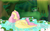 Size: 1280x800 | Tagged: safe, artist:twisted-sketch, imported from derpibooru, fluttershy, duck pony, pegasus, pony, eyes closed, female, flutterduck, forest, mare, pegaduck, pond, profile, solo, spread wings, swimming, water, wings