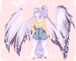 Size: 999x799 | Tagged: safe, artist:sarah-loves-christmas, imported from derpibooru, oc, oc only, oc:astral night, anthro, pegasus, anthro oc, clothes, female, mare, shirt, shorts, simple background, solo