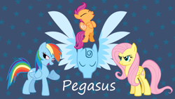 Size: 1191x670 | Tagged: safe, artist:nejcrozi, imported from derpibooru, fluttershy, rainbow dash, scootaloo, pegasus, pony, scootaloo can fly