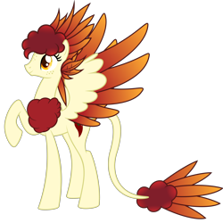 Size: 7000x7000 | Tagged: safe, artist:besttubahorse, imported from derpibooru, oc, oc only, oc:chimie changa, hybrid, absurd resolution, female, height difference, pegaphoenix, simple background, transparent background, vector