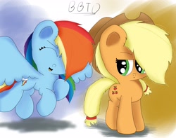 Size: 2686x2117 | Tagged: safe, artist:bronybehindthedoor, imported from derpibooru, applejack, rainbow dash, annoyed, signature, simple background