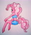 Size: 2334x2676 | Tagged: safe, artist:theonlycountfilth, imported from derpibooru, pinkie pie, anthro, unguligrade anthro, arm hooves, clothes, female, high res, midriff, shorts, solo, sports bra, traditional art