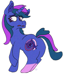 Size: 3436x4000 | Tagged: safe, artist:moddie, imported from derpibooru, oc, oc only, oc:flashpoint, pony, unicorn, embarrassed, femboy, futa, herm, intersex, male, plot, shy