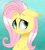 Size: 459x512 | Tagged: safe, artist:kilka-chan-yana, imported from derpibooru, fluttershy, pegasus, pony, blushing, bust, female, floppy ears, looking away, looking sideways, looking up, portrait, smiling, solo