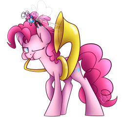 Size: 2048x2048 | Tagged: safe, artist:vanillashineart, imported from derpibooru, pinkie pie, seabreeze, breezie, earth pony, pony, female, high res, mare, musical instrument, one eye closed, simple background, transparent background, tuba