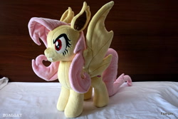 Size: 800x533 | Tagged: safe, artist:egalgay, imported from derpibooru, fluttershy, bat pony, pony, flutterbat, handmade, irl, photo, plushie, race swap, toy