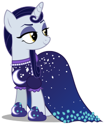 Size: 2553x3000 | Tagged: safe, artist:brony-works, imported from derpibooru, moonlight raven, pony, unicorn, canterlot boutique, clothes, dress, female, high res, mare, over the moon, simple background, solo, transparent background