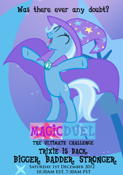 Size: 2480x3508 | Tagged: safe, artist:rjrgmc28, imported from derpibooru, trixie, pony, unicorn, magic duel, female, mare, poster