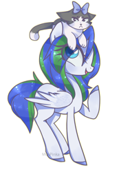 Size: 1077x1428 | Tagged: safe, artist:misspinka, imported from derpibooru, oc, oc only, oc:sky scraper, cat, pegasus, pony, female, mare, simple background, transparent background