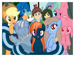 Size: 3592x2750 | Tagged: safe, artist:badumsquish, derpibooru exclusive, imported from derpibooru, applejack, trixie, oc, oc:adrianna, oc:candes, oc:cuddlhu, oc:firginia, oc:generic messy hair anime anon, oc:groot, oc:hickey, oc:kalianne, oc:mattie, oc:mave, oc:quiddity, oc:tremble, alp-luachra, bug pony, earth pony, gakpony, goo pony, human, hybrid, lamia, lamp pony, monster pony, object pony, original species, pony, satyr, sea pony, tatzlpony, :o, applejack's hat, baby, baby pony, badumsquish's 1000'th image, bed bug, bedroom eyes, bipedal, blushing, c:, choker, coils, cowboy hat, curtains, cute, cute little fangs, ear fluff, eyes closed, fangs, featured image, female, filly, green sclera, grin, group, hand on shoulder, happy, hat, holding a pony, hug, lidded eyes, long hair, looking at you, mare, melting, milestone, non pony, open mouth, parent:anon, parent:oc:anon, parent:oc:generic messy hair anime anon, parent:timber wolf, photo, ponified, pony hat, ponysuit, pose, raised hoof, red eyes, riding, scared, sleeping, slime, smiling, smirk, species swap, surprised, table, tail hold, tatzljack, tentacles, thank you, tiny, tiny ponies, tongue out, trixiechidna, wall of tags, waving, wide eyes, window