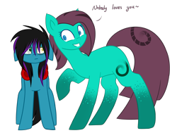 Size: 2112x1600 | Tagged: safe, artist:despotshy, imported from derpibooru, oc, oc only, oc:betty traum, oc:despy, earth pony, pony, female, floppy ears, hypnosis, mare, raised hoof, simple background, size difference, transparent background