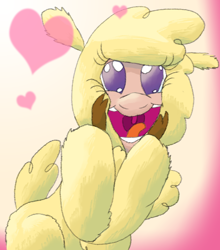 Size: 3216x3656 | Tagged: safe, artist:firefanatic, imported from derpibooru, paprika paca, alpaca, them's fightin' herds, community related, cute, excited, female, fluffy, gradient background, heart, paprika (tfh), smiling, solo