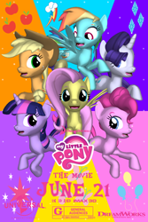 Size: 888x1332 | Tagged: safe, artist:iheartdreamworks, imported from derpibooru, applejack, fluttershy, pinkie pie, rainbow dash, rarity, twilight sparkle, pony creator, 3d, dreamworks, ponylumen, poster