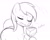 Size: 1097x871 | Tagged: safe, artist:starykrow, imported from derpibooru, roseluck, earth pony, pony, eyes closed, female, flower, heart, hoof hold, monochrome, open mouth, rose, sketch, sniffing, solo