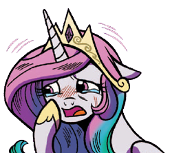 Size: 406x361 | Tagged: safe, artist:brendahickey, edit, idw, imported from derpibooru, princess celestia, alicorn, pony, legends of magic, spoiler:comic, spoiler:comiclom1, background removed, crying, female, mare, simple background, solo, teary eyes, transparent background, younger