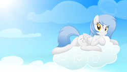 Size: 8000x4500 | Tagged: safe, artist:rainbownspeedash, derpibooru exclusive, imported from derpibooru, oc, oc only, oc:vector cloud, pegasus, pony, absurd resolution, butt, cloud, looking at you, plot, sky, solo, vector, wallpaper