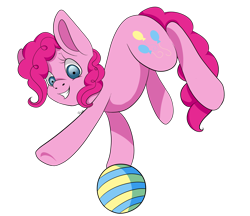 Size: 4885x4220 | Tagged: safe, artist:beashay, imported from derpibooru, pinkie pie, pony, absurd resolution, ball, female, simple background, smiling, solo, transparent background