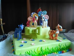 Size: 600x450 | Tagged: safe, imported from derpibooru, applejack, twilight sparkle, oc, pony, unicorn, cake, dessert, food, food art, irl, photo