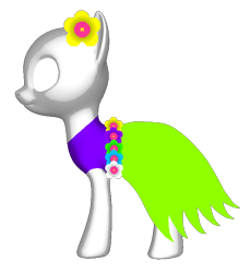 Size: 640x698 | Tagged: safe, artist:iheartdreamworks, imported from derpibooru, pony creator, 3d, clothes, dreamworks, dress, flower, grass skirt, hula, ponylumen