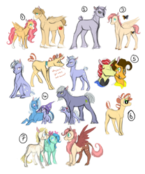 Size: 7200x8640 | Tagged: safe, artist:xenalollie, imported from derpibooru, cheese sandwich, flim, limestone pie, trixie, oc, oc:anomaly, oc:apple strudel, oc:autumn apple, oc:mineral spring, oc:monarch apple, oc:moonstone pie, oc:sahara sunrise, butterfly, draconequus, hybrid, pony, unicorn, zony, absurd resolution, clothes, female, gay, hat, interspecies offspring, kissing, magical lesbian spawn, male, mare, next generation, offspring, parent:aloe, parent:applejack, parent:discord, parent:fluttershy, parent:limestone pie, parent:prince blueblood, parent:trixie, parent:zecora, parent:zephyr breeze, parents:appleshy, parents:bluecora, parents:discoshy, species swap, stallion, trixie's hat