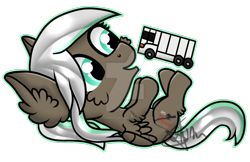 Size: 1024x662 | Tagged: safe, artist:saturnstar14, imported from derpibooru, oc, oc only, oc:lynn, chibi, cute, toy, truck, watermark