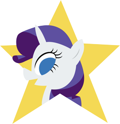 Size: 3001x3117 | Tagged: safe, artist:cloudy glow, artist:cloudyglow, imported from derpibooru, rarity, pony, unicorn, canterlot boutique, bust, female, horn, lineless, looking at you, mare, open mouth, portrait, profile, simple background, smiling, solo, stars, transparent background, vector