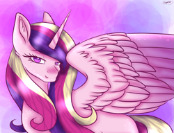 Size: 1021x783 | Tagged: safe, artist:flutterwishs143, artist:minelvi, imported from derpibooru, princess cadance, alicorn, collaboration, female, solo