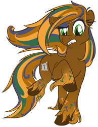 Size: 698x900 | Tagged: safe, artist:crowneprince, imported from derpibooru, oc, oc only, oc:hammer snuggle, earth pony, earth pony oc, rainbow power, simple background, solo, transparent background