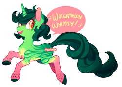 Size: 616x443 | Tagged: safe, artist:tsurime, imported from derpibooru, oc, oc only, oc:watermelon whimsy, simple background, solo, transparent background