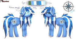 Size: 4000x2087 | Tagged: safe, artist:czywko, imported from derpibooru, oc, oc only, oc:aria winter, earth pony, pony, blue, digital art, glowing eyes, green eyes, ponysona, reference sheet, solo