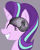 Size: 483x611 | Tagged: safe, artist:duop-qoub, imported from derpibooru, starlight glimmer, pony, unicorn, crying inside, depressed, depression, eyes closed, female, gray background, grin, mare, sad, sadlight glimmer, simple background, smiling, solo, stepford smiler