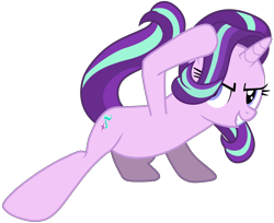 Size: 7672x6249 | Tagged: safe, artist:ramseybrony17, imported from derpibooru, starlight glimmer, pony, absurd resolution, female, pose, power slide, simple background, smiling, smirk, solo, transparent background, vector