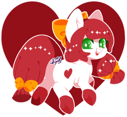 Size: 800x732 | Tagged: safe, artist:snow angel, imported from derpibooru, oc, oc only, oc:heart, earth pony, pony, bow, colored pupils, female, hair bow, mare, smiling, solo, tail bow