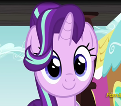 Size: 836x732 | Tagged: safe, imported from derpibooru, screencap, starlight glimmer, pony, unicorn, all bottled up, cropped, cute, discovery family logo, female, glimmerbetes, mare, smiling, solo