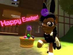 Size: 1400x1050 | Tagged: safe, artist:soad24k, imported from derpibooru, oc, oc only, oc:soadia, 3d, bunny suit, clothes, easter, easter egg, gmod, playboy bunny