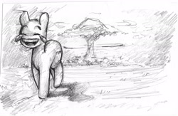 Size: 2081x1360 | Tagged: safe, artist:the-wag, imported from derpibooru, earth pony, pony, crying laughing emoji, emoji, explosion, mushroom cloud, ponified, solo, wat, 😂