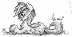 Size: 1736x913 | Tagged: safe, artist:the-wag, imported from derpibooru, rainbow dash, explicit source, female, solo, traditional art