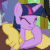Size: 500x500 | Tagged: safe, imported from derpibooru, screencap, discord, star bright, twilight sparkle, twilight sparkle (alicorn), alicorn, draconequus, pony, celestial advice, animated, background pony, cropped, eyes closed, female, gif, hooves on face, mare, nose wrinkle