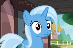 Size: 764x508 | Tagged: safe, imported from derpibooru, screencap, trixie, pony, all bottled up, animated, annoyed, female, gif