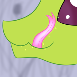 Size: 800x800 | Tagged: safe, artist:mightyshockwave, imported from derpibooru, thorax, changedling, changeling, celestial advice, drool, gorbfest, king thorax, licking, licking lips, male, solo, tongue out