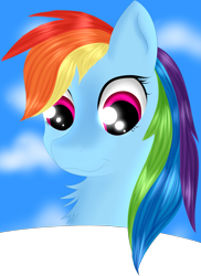 Size: 3191x4391 | Tagged: safe, artist:brok-enwings, imported from derpibooru, rainbow dash, pegasus, pony, absurd resolution, bust, chest fluff, female, mare, portrait, solo