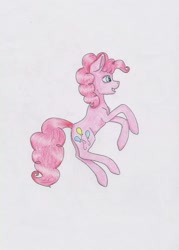 Size: 933x1306 | Tagged: safe, artist:sunshinerainart, imported from derpibooru, pinkie pie, pony, female, solo, traditional art