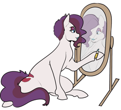 Size: 1200x1090 | Tagged: safe, artist:sterks, imported from derpibooru, oc, oc only, oc:diva, earth pony, pony, female, lipstick, makeup, mare, mirror, solo