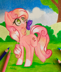 Size: 2906x3428 | Tagged: safe, artist:emberslament, imported from derpibooru, oc, oc only, oc:sugar sweet, earth pony, pony, female, high res, mare, pencil, photo, solo, traditional art