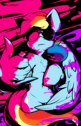 Size: 1242x1920 | Tagged: safe, artist:bbsartboutique, imported from derpibooru, rainbow dash, paint, retro, sunglasses