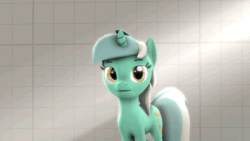 Size: 640x360 | Tagged: safe, artist:neondion60, imported from derpibooru, lyra heartstrings, pony, unicorn, 3d, animated, blinking, female, gif, looking at you, mare, solo, source filmmaker, stage.bsp